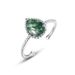 Water Drop Natural Water Grass Agate Ring Female S925 Silver Inlaid Green Moss Open Ring Personality_ipsvogv.com