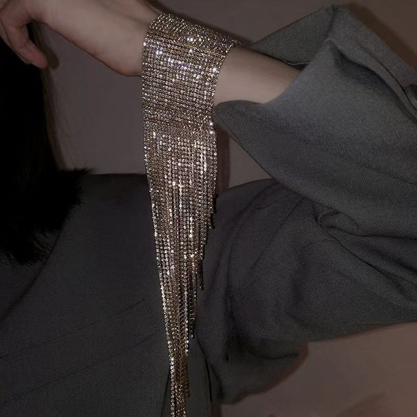 Exaggerated Super Flashy Bracelet, Internet Celebrity Tassel Full Diamonds, Fashionable And Versatile Temperament,_ipsvogv.com