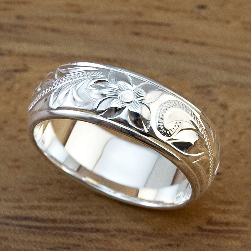 Cao Shi Classic Ring Unisex Style Floral Rings, Simple And Versatile Daily Rings_ipsvogv.com