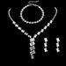 Diamond Clavicle Necklace Set - Elegant 3-Piece Jewelry For Evening Dress & Wedding (Necklace, Earrings & Bracelet)_ipsvogv.com
