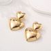 Minimalist Gold Tone Fashion Double Layer For Women Unique Design Sense Temperament Personality Trendy Heart Stud_ipsvogv.com