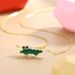 Women’s Jewelry Set Fashion Small Crocodile Necklace Sterling Silver 14K Gold Creative Niche Girl Heart Clavicle Chain Enamel Drip Glue Necklace_ipsvogv.com