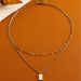 high end white mother of pearl titanium steel necklace geometric square double layer stacking light luxury niche stacking clavicle chain female_ipsvogv.com