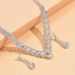 SEOUL GLOW - Korean Bridal Jewelry Set (Zircon Wedding Necklace & Earrings, Evening Elegance)_ipsvogv.com