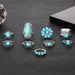 New Bohemian Feather Turquoise Hollow 9-piece Set Ring_ipsvogv.com