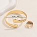 Simple geometric smooth surface ring set with personalized opening adjustment and curved design, versatile bracelet for_ipsvogv.com