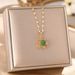 Double Layered Rotating Green Zirconium Snowflake Necklace For Women, Versatile High-end, With A Collarbone That Is_ipsvogv.com