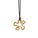 Spot INS Gold Plated Titanium Steel Retro Geometric Hollow Camellia Flower Black Leather Rope Necklace_ipsvogv.com