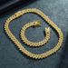 Hip Hop Style Rhombus Cuban Chain Necklace Zinc Alloy 14mm Men's High-end Jewelry_ipsvogv.com