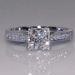 Princess Square Four Claw Moissanite Ring Square 1 Carat Diamond Ring Simple Proposal Wedding Female Ring_ipsvogv.com
