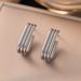 Multi Layer Genuine Gold Plated Titanium Earrings, Light Luxury Trendy Women's Stainless Steel Geometric Oval Earrings_ipsvogv.com