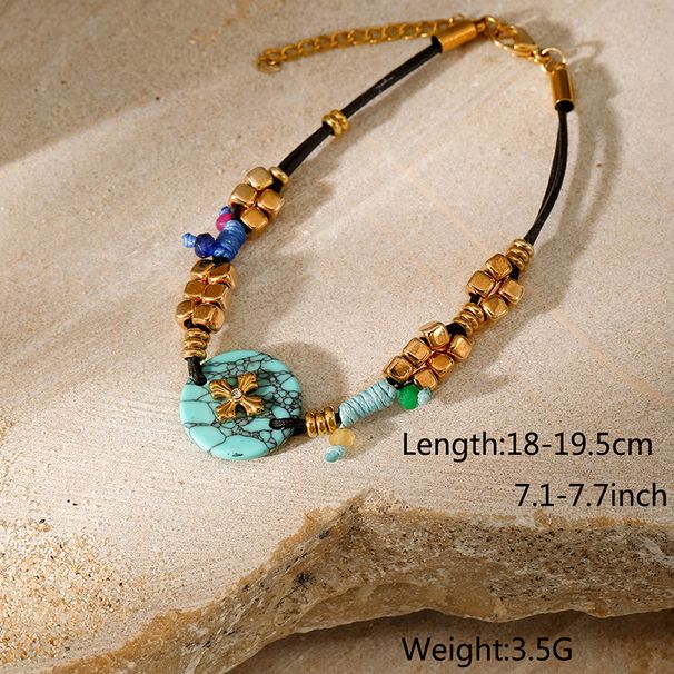 Bohemian Turquoise Pendant Necklace - High-End Stainless Steel Chain For Women_ipsvogv.com