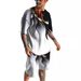 2023 Summer Mesh Set for Men's Trendy Casual Beach Style 3D Digital Printed T-shirt and Shorts_ipsvogv.com