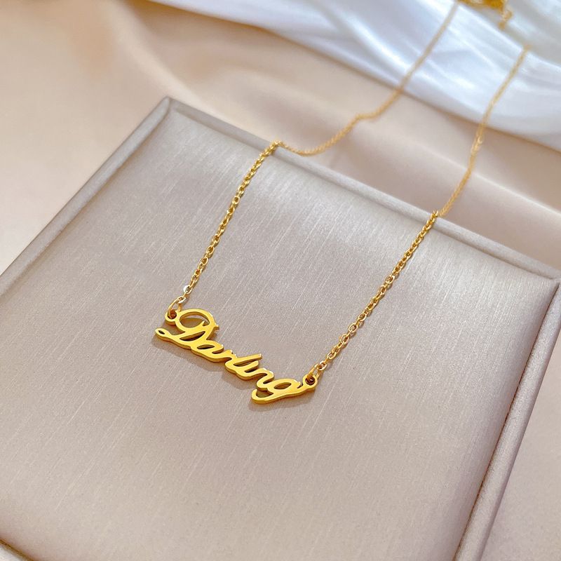 Full Body 【 Titanium Steel 】 Personalized English Minimalist. True Gold Necklace Inside The Furnace. Female Ins Mesh Red 【 】 Minimalist. Furnace._ipsvogv.com