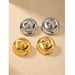 Ins Trend New Gold Brass Threaded Hoop Round Niche Light Luxury High-end Women's Earrings_ipsvogv.com