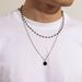 Hot Sales Layered Small Beads Chain with Black Coin Pendant Men Trendy Separable Choker Necklace 2024 Fashion Jewelry Accessories_ipsvogv.com