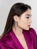 Brass Gold-Plated High-End Exaggerated Earrings For Women, Rhombus Woven Tassel Silver Needle Minimalist Style Ear_ipsvogv.com