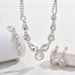 Bridal Jewelry Set - Necklace, Earrings & Bracelet In Electroplated Silver (3-Piece Copper Claw Chain Wedding Set)_ipsvogv.com