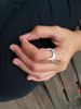 Three Heroes Strength Punk Ins Wind Moon Ring Silver Plated Creative Styling Women's Handpiece_ipsvogv.com