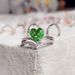 Caoshi Luxury Crown Valentine's Day New Micro Inlaid V-shaped Love Ring Kwai Live Online_ipsvogv.com