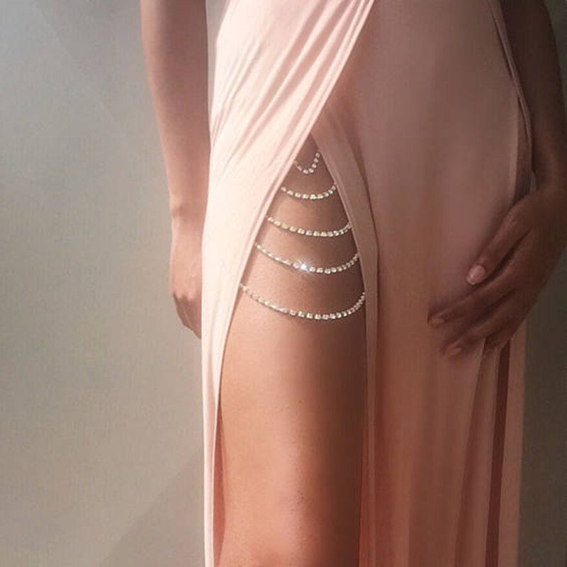 jewelry simple Joker flash Diamond Leg chain fashion sexy strip thigh chain Leg chain_ipsvogv.com