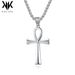 Men's Jewelry Stainless Steel Ankh Cross Necklace Personality Niche Titanium Steel Cross Pendant Pendant_ipsvogv.com