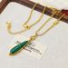 Lossyrow Water Drop Peacock Stone Pendant Necklace Autumn and Winter, High Light Luxury, Small Personality, Sweater_ipsvogv.com