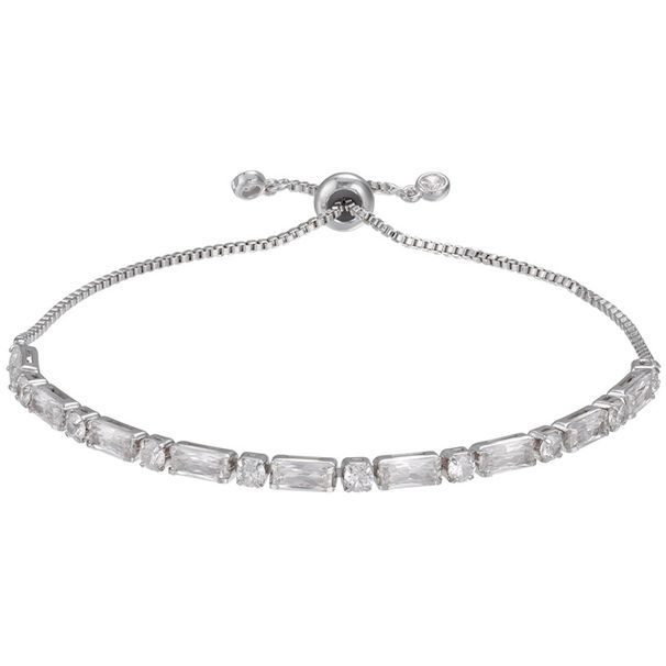 Women's Jewelry Zircon Bracelet Square Diamond Round Diamond Adjustable Pull Out Bracelet Jewelry Accessories_ipsvogv.com
