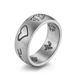 Fearless love eye heart flower bird letter titanium steel ring trendy men's jewelry_ipsvogv.com
