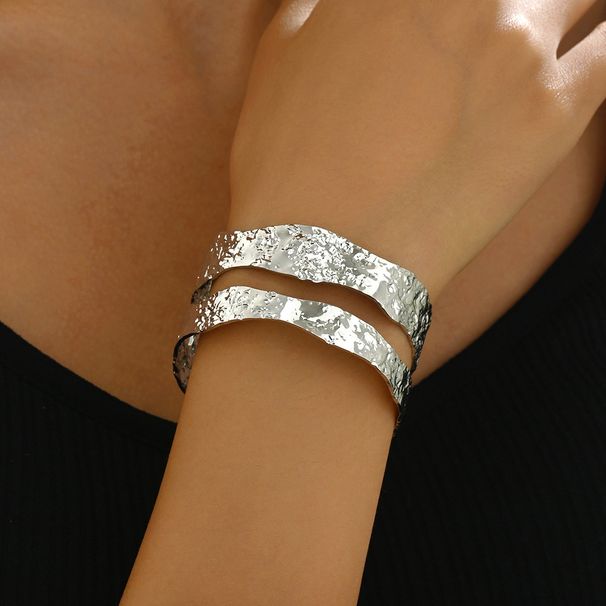 Ins Light Luxury Style Wrinkle Opening Personalized Double Layer Niche Design Sense Bracelet Versatile Handpiece_ipsvogv.com