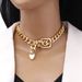 Jewelry Personality Thick Chain Belt Buckle Collarbone Hip-hop Trend Metal Geometric Necklace_ipsvogv.com