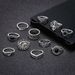Jewelry Hollow Carved Black Micro Diamond Inlaid Sun Smiling Face Ring, Female_ipsvogv.com