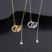 New Live Streaming Tassel Double Ring Pendant Titanium Steel Necklace for Women's Colorless and Minimalist Design_ipsvogv.com