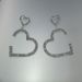 Jewelry Rhinestone Multi-row Heart-shaped earrings Irregular Size Peach Heart Diamond earrings earrings_ipsvogv.com