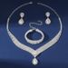 Water Drop Crystal Necklace Earrings Bracelet Set Three Piece Set Full Diamond Clavicle Chain Evening Dress Necklace_ipsvogv.com