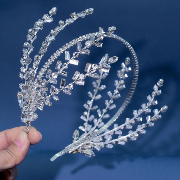 Bridal Headband Headdress Square Diamond Shaped Headband Hair Crown Accessories_ipsvogv.com