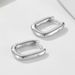 Women's Jewelry Cold Retro Geometric Glossy Oval U Shaped Sterling Silver Earrings Simple All Match Diamond Silver Ear Buckle Earrings_ipsvogv.com