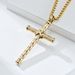 Retro old fashioned titanium steel knotted cross necklace hiphop personality cross pendant_ipsvogv.com