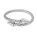 Hip Hop Stainless Wolf Head Open Personality Titanium Steel Wire Twist Animal Bracelet Punk Jewelry For Men_ipsvogv.com