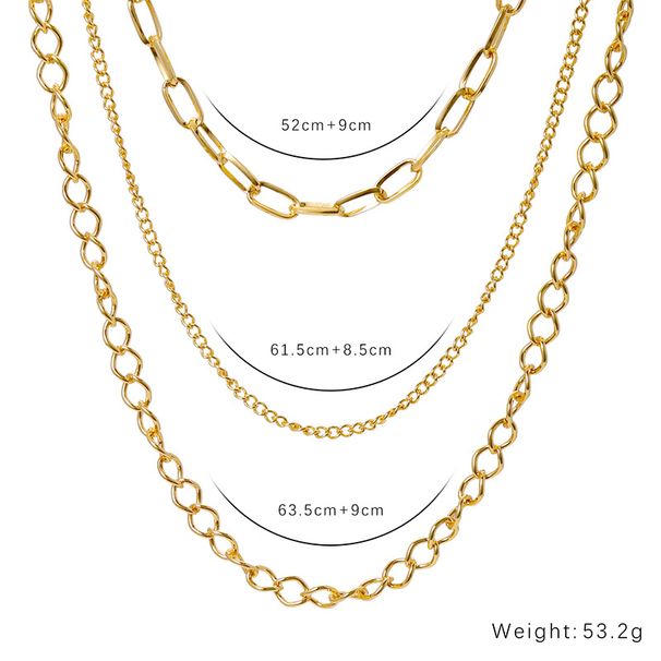 French Baroque temperament three piece set irregular metal necklace ins style necklace female niche design sense light luxury_ipsvogv.com