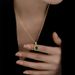 Instagram Emerald Necklace, Colorful Treasure Pendant, Niche High-end Design, Sweater Chain, Neck Chain For Women_ipsvogv.com