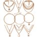 Accessories Fashion Chain Cold Wind Multi Element Geometric Peach Heart Style Necklace Set_ipsvogv.com