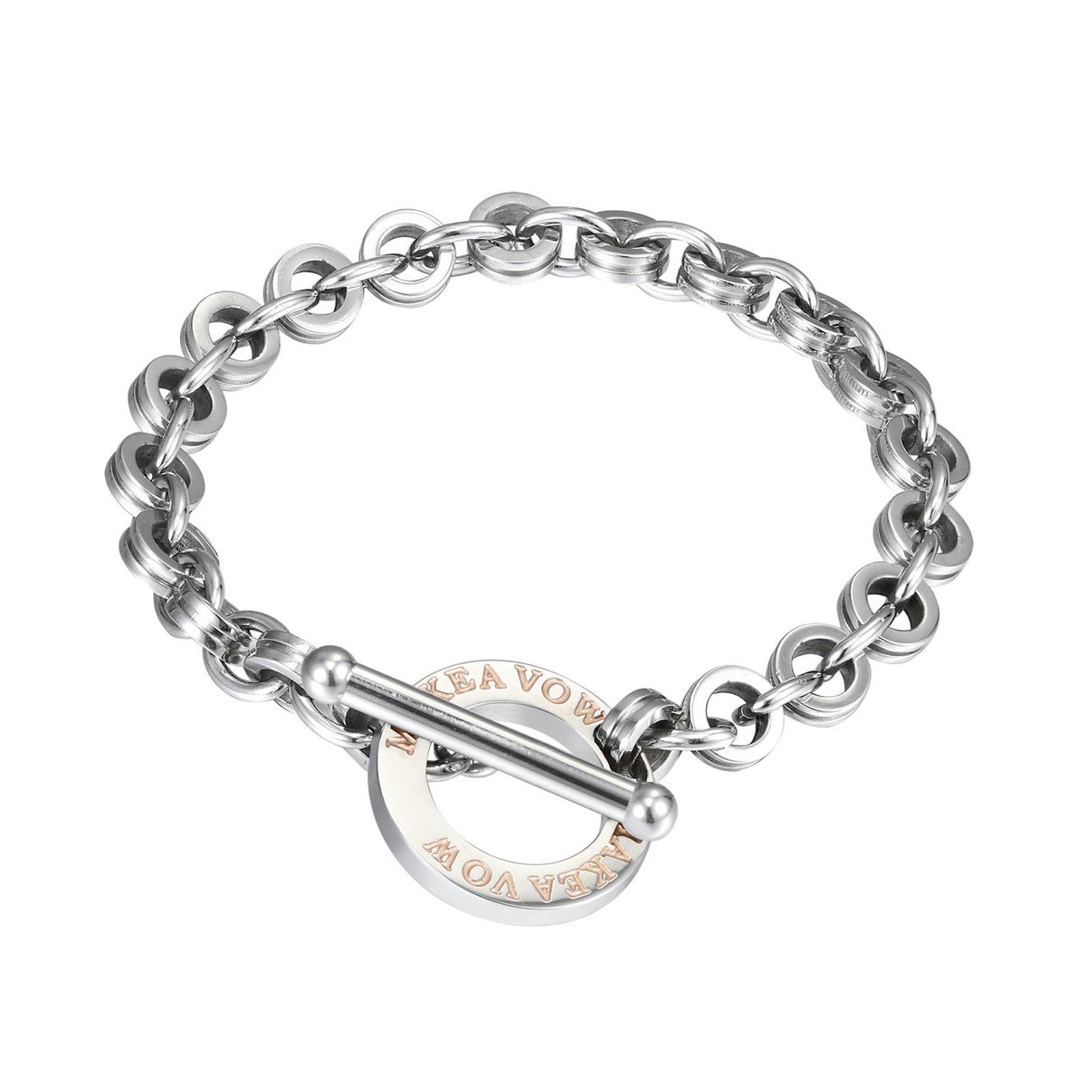 Women's Jewelry Steel Couple Bracelet Handmade Chain Personality Creative T Buckle_ipsvogv.com