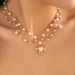 Sweet Design Of Jewelry, Water Droplet Pearl Necklace, Heart-shaped Pendant, Versatile Necklace_ipsvogv.com