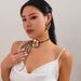 Exaggerated 3D Flower Earrings Design Sense Black Edge High-end Fashion Niche Necklace Jewelry For Women_ipsvogv.com