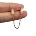 Unisex simple chain piercing ear bone studs for women double zircon screw mini ear studs popular earrings_ipsvogv.com