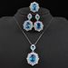 Crystal Jewelry Set for Women Cubic Zirconia Ring Diamond Necklace Rhinestone Dangle Earrings Wedding Jewelry for Brides Bridesmaid_ipsvogv.com