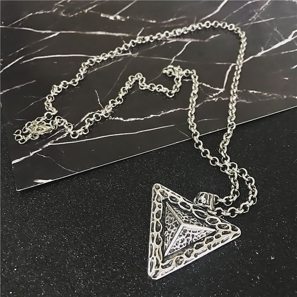 Concave Triangle Women's Necklace Autumn and Winter New Fashion Sweater Chain Irregular Face Long Chain Necklace_ipsvogv.com