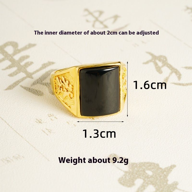 Vietnamese Sand Golden Hair Ring, Men's Dominance, Ethnic Style, Light Luxury, Long Lasting Color, Hand Accessories_ipsvogv.com