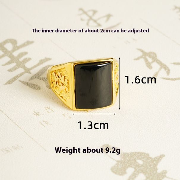 Vietnamese Sand Golden Hair Ring, Men's Dominance, Ethnic Style, Light Luxury, Long Lasting Color, Hand Accessories_ipsvogv.com